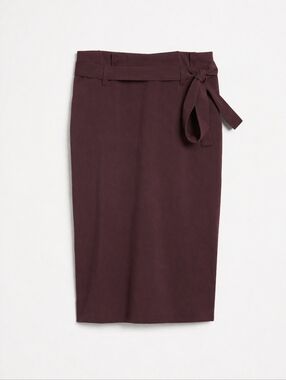 Banana Republic Factory Burgundy Tie Waist Pencil Skirt Size 0P